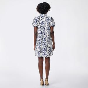 Petite MSK Short Sleeve Puff Sleeve Damask Shift Dress alternate view